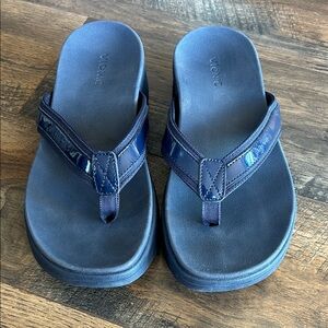 Vionic Dark Blue Navy Blue Platform Sandals Flip Flops